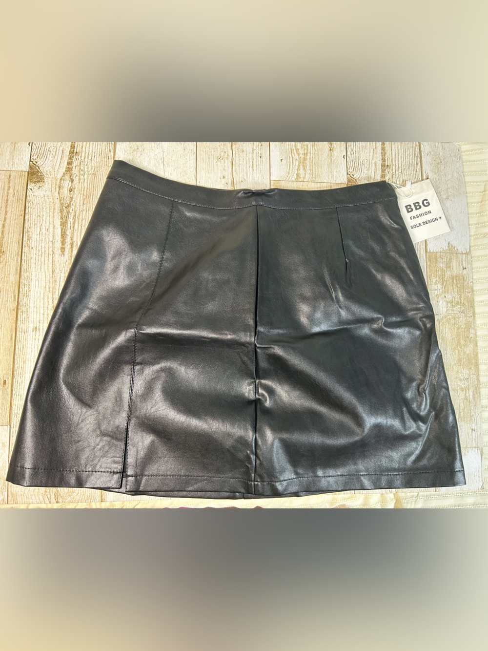 Faux Leather Black Mini Skirt